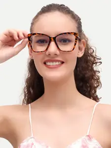 HAMILTANO WINSTON Women Clear Lens Full Rim Cateye Sunglasses with UV Protected