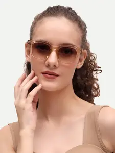 HAMILTANO WINSTON Women Brown Full Rim Square Sunglasses with UV Protected Lens