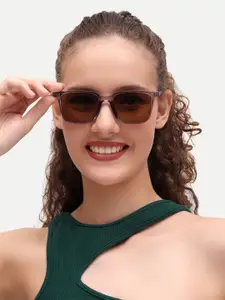 HAMILTANO WINSTON Women Brown Full Rim Wayfarer Sunglasses with UV Protected Lens