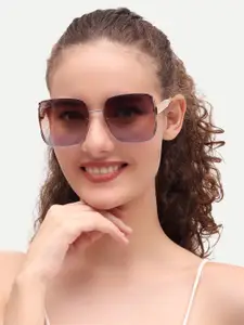 HAMILTANO WINSTON Women Rose Gold Square Sunglasses with UV Protected Lens