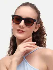 HAMILTANO WINSTON Women Brown Pento UV Protected Square Sunglasses