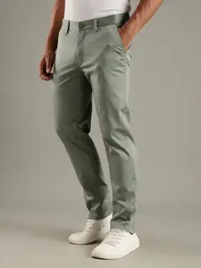 Thomas Scott Men Smart Straight Fit Mid-Rise Easy Wash Chinos Trousers