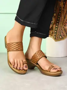 XE Looks Synthetic Leather Copper Heels