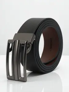 CRUSSET Men Textured Leather Formal Belt