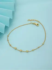 VANBELLE 925 Sterling Silver 18kt Gold Plated Charm Anklet