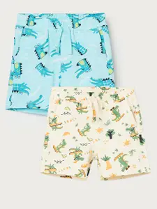 Juniors by Lifestyle Boys Pack Of 2 Printed Pure Cotton Shorts