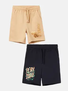 Fame Forever by Lifestyle Boys Pack Of 2 Printed Regular Fit Mid-Rise Shorts