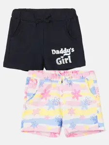 Juniors by Lifestyle Girls Pack Of 2 Cotton Floral Printed Shorts
