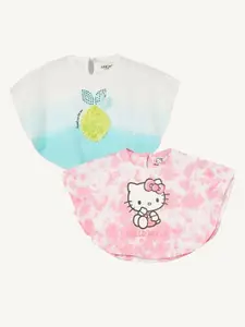 Juniors by Lifestyle Girls Pack of 2 Printed Cotton Kaftan-Style Tops