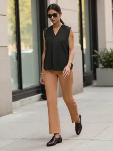 Blissclub Women Solid Cotton Work Top