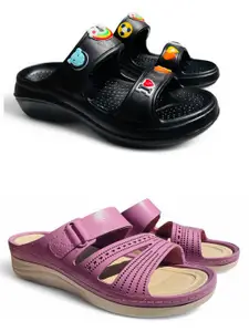 FABBMATE Women Open Toe Flats with Laser Cuts