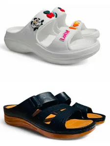 FABBMATE Women Self Design Open Toe Sliders