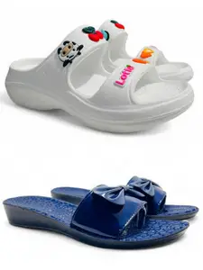 FABBMATE Women Slip-On Open Toe Flats