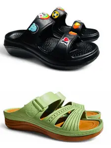 FABBMATE Women Self Design Clogs Flip Flops