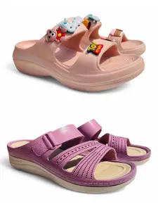 FABBMATE Women Self Design Clogs Flip Flops