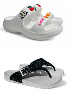 FABBMATE Women Solid One Toe Slip-On Synthetic Flats