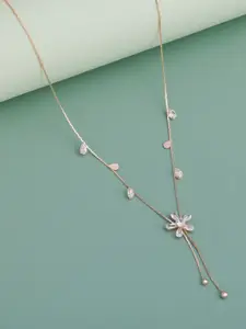 Kushal's Fashion Jewellery Women White Gold-Plated Party Zircon Trendy Necklace