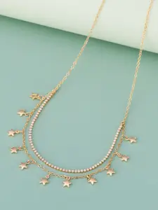Kushal's Fashion Jewellery Women White Gold-Plated Party Zircon Trendy Necklace