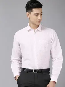 Van Heusen Custom Fit Floral Printed Cotton Linen Formal Shirt