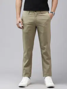 Van Heusen Men Slim Fit Textured Chinos Trousers