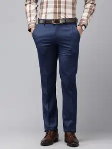 Van Heusen Men Textured Skinny Fit Formal Trousers