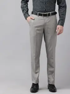 Van Heusen Men Skinny Fit Self Design Formal Trousers