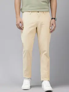 Van Heusen Men Textured Tapered Fit Corduroy Chinos Trousers