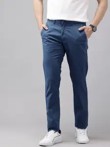 Van Heusen Men Micro Ditsy Printed Slim Fit Chinos Trousers