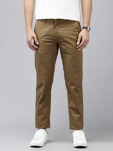 Van Heusen Men Textured Slim Fit Chinos Trousers