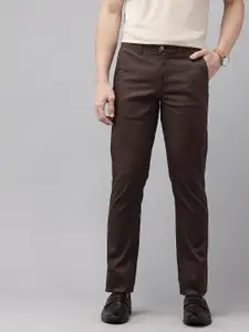 Van Heusen Men Slim Fit Textured Chinos Trousers