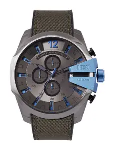 DIESEL Men MEGA CHIEF Patterned Dial & Textured Straps Analogue Chronograph Watch DZ4500I