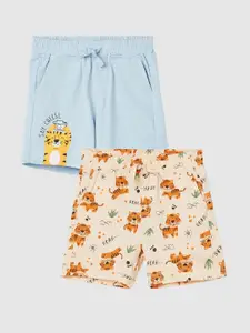 Juniors by Lifestyle Boys Pack of 2 Printed Cotton Shorts