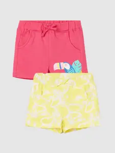 Juniors by Lifestyle Girls Pack of 2 Printed Regular Fit Mid-Rise Shorts