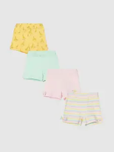 Juniors by Lifestyle Girls Pack of 4 Printed Cotton Shorts