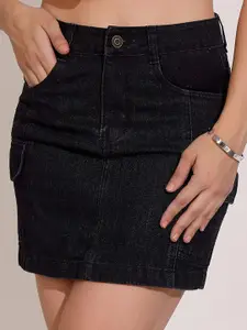 DOLCE CRUDO Straight Mini Denim Skirt