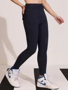 DOLCE CRUDO Women Skinny Fit High-Rise Heavy Fade Stretchable Jeans