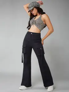 DOLCE CRUDO Women Bootcut High-Rise Stretchable Jeans