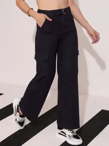 DOLCE CRUDO Juice Jam Women Wide Leg High-Rise Heavy Fade Stretchable Jeans