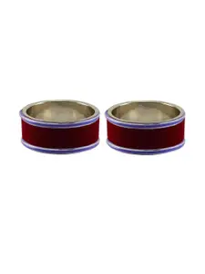 Vidhya Kangan Maroon Stainless Steel Bangles