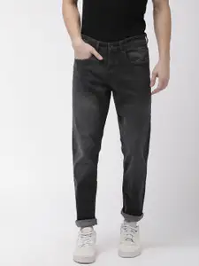 HIGHLANDER Men Black Slim Tapered Fit Mid-Rise Clean Look Stretchable Jeans