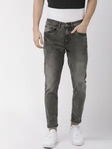 HIGHLANDER Men Grey Slim Tapered Fit Mid-Rise Clean Look Jeans
