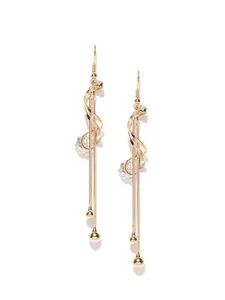 Jewels Galaxy Gold-Plated Luxuria Handcrafted Contemporary Drop Earrings