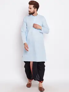 SOJANYA Men Turquoise Blue Solid Straight Kurta