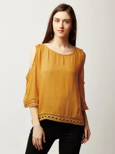 Miss Chase Women Yellow Solid Top