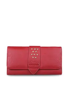 GIORDANO Women Red Solid Three Fold Wallet