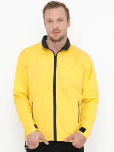 Plutus Men Yellow Solid Water Resistant Sporty Jacket