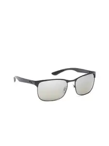 Ray-Ban Men Polarized Silver Lens Square Sunglasses - 0RB8319CH186/5J60