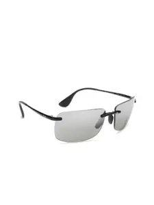 Ray-Ban Men Rimless Polarised & Mirrored Rectangle Sunglasses 0RB4255601/5J60
