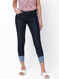 Tokyo Talkies Women Navy Blue Skinny Fit Mid-Rise Clean Look Stretchable Jeans