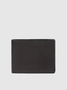 Peter England Men Brown Solid Two Fold Wallet